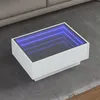 Image de vidaXL Table basse avec LED blanc 70x50x30 cm bois d'ingÃ©nierie