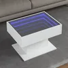 Image de vidaXL Table basse avec LED blanc 70x50x45 cm bois d'ingÃ©nierie