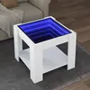 Image de vidaXL Table basse avec LED blanc 53x53x45 cm bois d'ingÃ©nierie