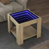 Image de vidaXL Table basse avec LED chÃªne sonoma 53x53x45 cm bois d'ingÃ©nierie