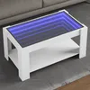 Image de vidaXL Table basse avec LED blanc 93x53x45 cm bois d'ingÃ©nierie