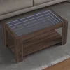 Image de vidaXL Table basse avec LED chÃªne marron 93x53x45 cm bois d'ingÃ©nierie
