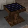 Image de vidaXL Table basse avec LED chÃªne fumÃ© 50x50x45 cm bois d'ingÃ©nierie