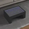 Image de vidaXL Table basse avec LED infini noir 70x50x30 cm