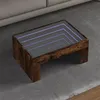 Image de Vidaxl Table Basse Avec Led Infini ChÃªne FumÃ© 70x50x30 Cm