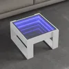 Image de vidaXL Table basse avec LED infini blanc 50x53x30 cm