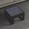 Image de vidaXL Table basse avec LED infini noir 50x53x30 cm