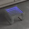 Image de vidaXL Table basse avec LED infini gris bÃ©ton 50x53x30 cm