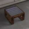 Image de Vidaxl Table Basse Avec Led Infini ChÃªne FumÃ© 50x53x30 Cm
