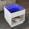 Image de vidaXL Table basse avec LED infini blanc 50x50x50 cm