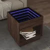 Image de vidaXL Table basse avec LED infini chÃªne marron 50x50x50 cm