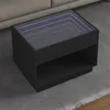 Image de vidaXL Table basse avec LED infini noir 70x50x50 cm
