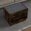 Image de Vidaxl Table Basse Avec Led Infini ChÃªne FumÃ© 70x50x50 Cm
