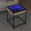 Image de Vidaxl Table Basse Avec Led Infinity ChÃªne Sonoma 40x40x51 Cm