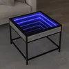 Image de vidaXL Table basse avec LED Infinity sonoma gris 50x50x41 cm