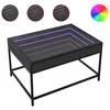 Image de vidaXL Table basse avec LED infini noir 70x50x41 cm