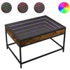 Image de Vidaxl Table Basse Avec Led Infini ChÃªne FumÃ© 70x50x41 Cm