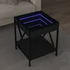 Image de vidaXL Table basse avec LED Infinity noir 40x40x49 cm