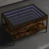 Image de Vidaxl Table Basse Avec Led Infinity ChÃªne FumÃ© 70x50x38 Cm