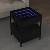 Image de vidaXL Table basse avec LED Infinity noir 40x40x51 cm