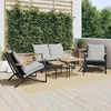 Image de Vidaxl Ensemble De Meubles De Balcon Avec Coussins 5 Pcs Noir Acier