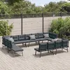 Image de Vidaxl Bancs De Jardin Avec Coussins Lot De 8 Acier Enduit De Poudre
