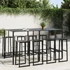 Image de Vidaxl Ensemble De Bar De Jardin 9 Pcs Noir Acier Enduit De Poudre