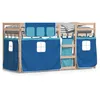 Image de vidaXL Lit superposÃ© avec rideaux bleu 80x200 cm bois pin massif