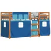 Image de vidaXL Lit superposÃ© avec rideaux bleu 80x200 cm bois pin massif