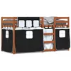 Image de vidaXL Lit superposÃ© avec rideaux blanc/noir 90x190 cm bois pin massif