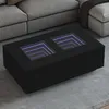 Image de vidaXL Table basse avec LED infini noir 116x69x40 cm