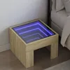 Image de Vidaxl Table De Chevet Avec Led Infini ChÃªne Sonoma 40x40x30 Cm