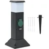 Image de vidaXL Colonne de prise d'extÃ©rieur avec lampe et piquet Ã  2 voies