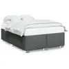 Image de vidaXL Cadre de lit sans matelas gris foncÃ© 140x190 cm tissu