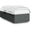 Image de vidaXL Cadre de lit sans matelas gris foncÃ© simple tissu