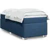 Image de vidaXL Sommier Ã  lattes de lit avec matelas Bleu 90x200 cm Tissu