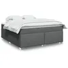Image de vidaXL Sommier Ã  lattes de lit avec matelas Gris foncÃ© 180x200cm Tissu