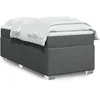 Image de vidaXL Sommier Ã  lattes de lit et matelas Gris foncÃ© 90x190 cm Tissu