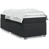 Image de vidaXL Sommier Ã  lattes de lit avec matelas Noir 80x200cm Similicuir