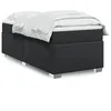 Image de vidaXL Sommier Ã  lattes de lit avec matelas Noir 90x200 cm Similicuir