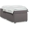 Image de vidaXL Sommier Ã  lattes de lit avec matelas Gris 100x200 cm Similicuir