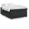 Image de vidaXL Sommier Ã  lattes de lit avec matelas Noir 140x200 cm Similicuir