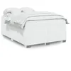 Image de vidaXL Sommier Ã  lattes de lit avec matelas Blanc 160x200cm Similicuir