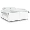 Image de vidaXL Sommier Ã  lattes de lit avec matelas Blanc 200x200cm Similicuir