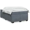 Image de vidaXL Sommier Ã  lattes de lit et matelas gris foncÃ© 120x190cm velours