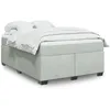 Image de vidaXL Sommier Ã  lattes de lit et matelas Gris clair 140x190cm Velours