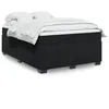 Image de vidaXL Sommier Ã  lattes de lit avec matelas Noir 140x190 cm Velours