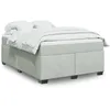 Image de vidaXL Sommier Ã  lattes de lit et matelas Gris clair 140x200cm Velours