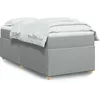 Image de vidaXL Sommier Ã  lattes de lit avec matelas gris clair 80x200 cm tissu