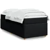 Image de vidaXL Sommier Ã  lattes de lit avec matelas Noir 90x190 cm Tissu